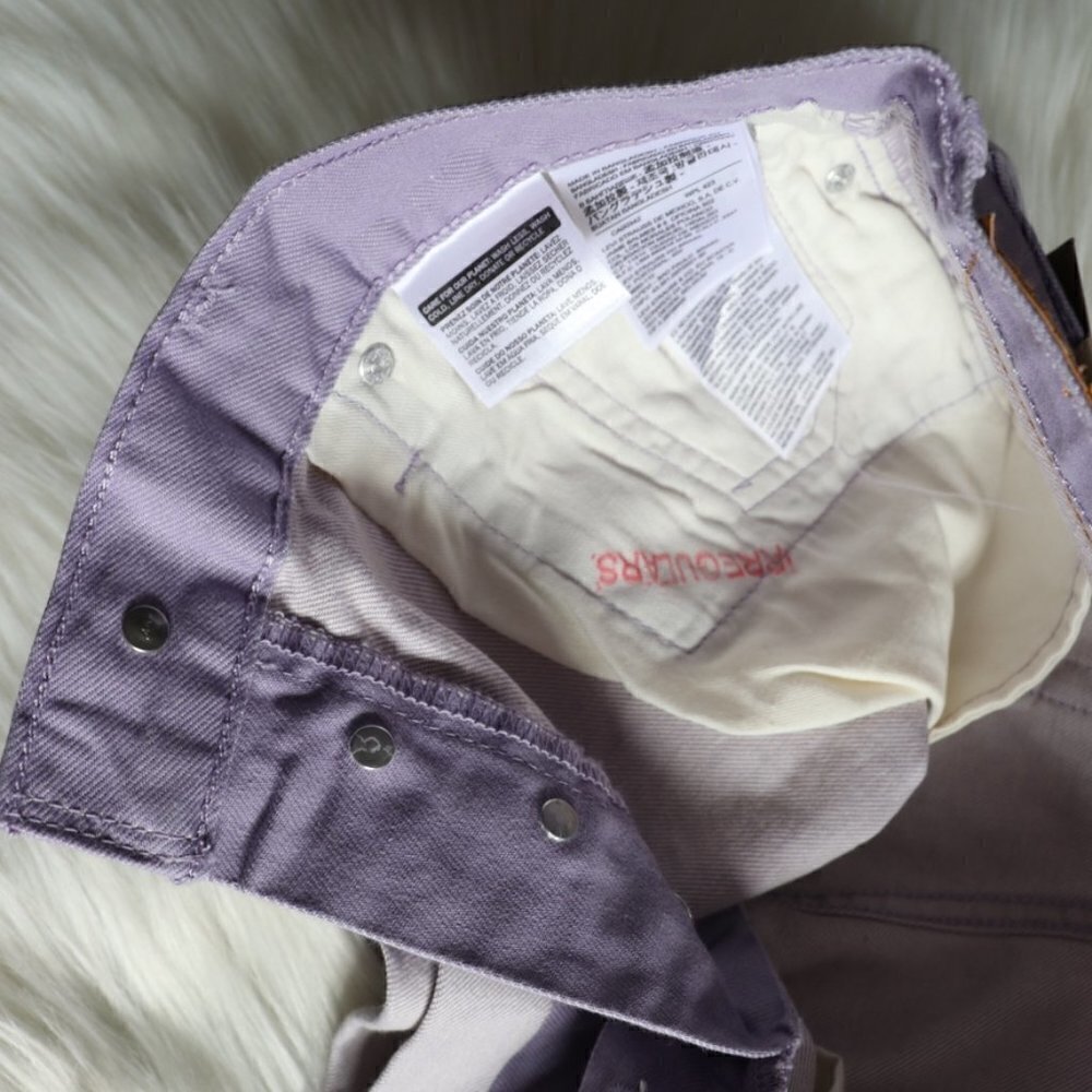 NEW Levi's 501 Purple Mid Rise Denim Jeans Shorts Size 28 - Picture 6 of 7